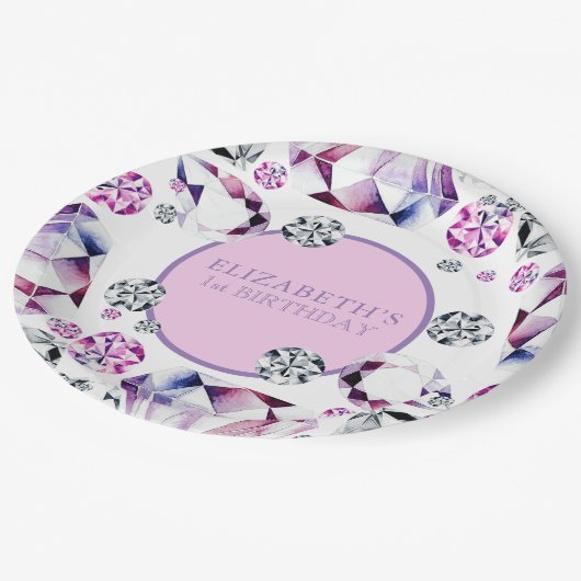 Waterverf Diamond Gem Birthday Bord (Gekanteld)