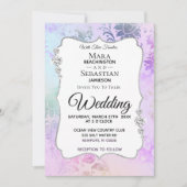 *~* Waterverf Diamond  Modern Wedding Kaart (Voorkant)