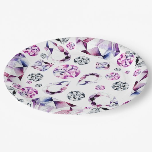 Waterverf Diamond Pareltjes Party Paper Borden Papieren Bordje (Gekanteld)