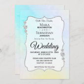 *~* Waterverf Diamond Pastel Beach bruiloft Kaart (Voorkant / Achterkant)