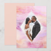 Waterverf Diamond Peach roze Paars Agate Feestdagenkaart (Voorkant / Achterkant)