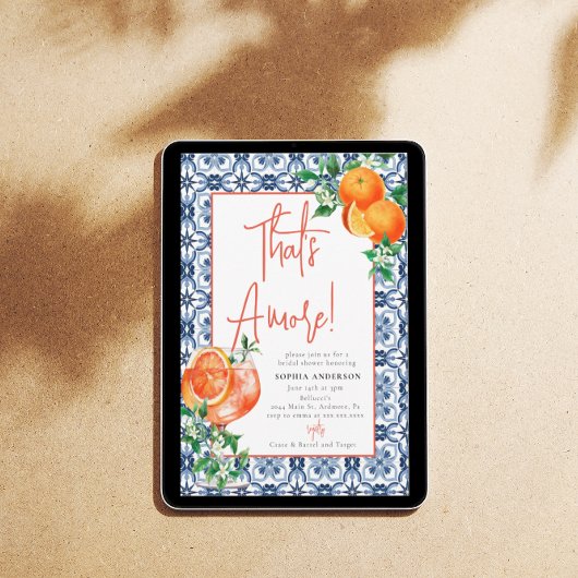 Waterverf die Amore Spritz Vrijgezellenfeest is Kaart