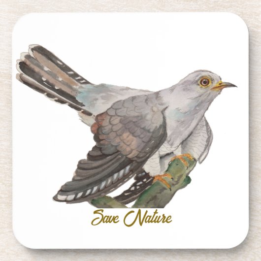 Waterverf die een koekoek schildert bier onderzetter (Voorkant)