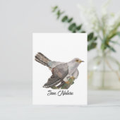 Waterverf die een koekoek schildert briefkaart (Staand voorkant)