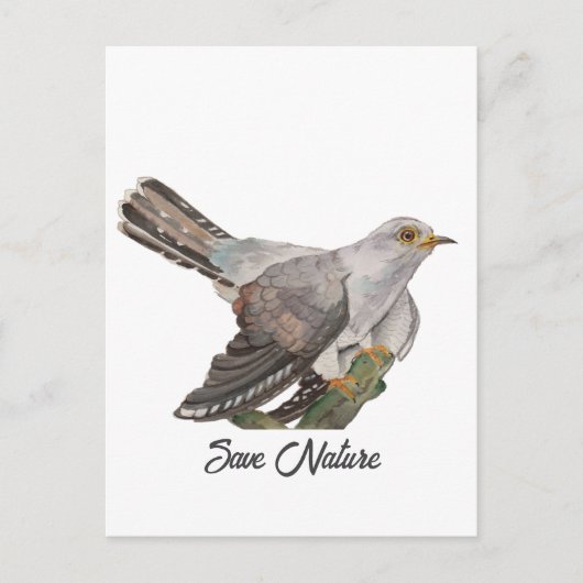 Waterverf die een koekoek schildert briefkaart (Voorkant)