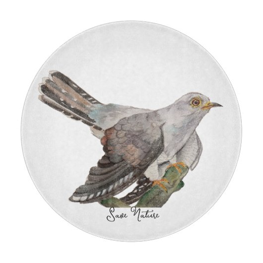 Waterverf die een koekoek schildert snijplank (Voorkant)