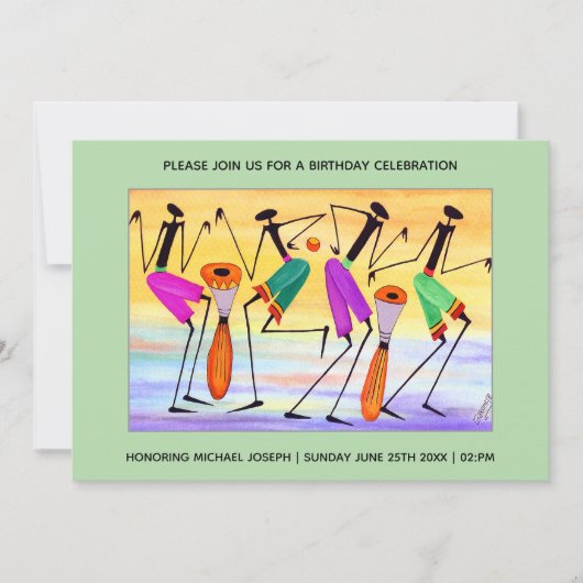 Waterverf die geluk uitdrukt kaart (Voorkant)