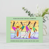 Waterverf die geluk uitdrukt kaart (Staand voorkant)