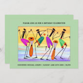 Waterverf die geluk uitdrukt kaart (Voorkant / Achterkant)