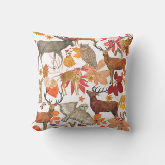 Waterverf die herfstbossen schildert met achtergro kussen