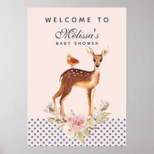  Waterverf die met het Baby shower van Bloemen wor Poster