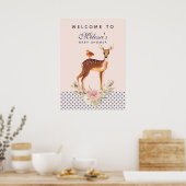  Waterverf die met het Baby shower van Bloemen wor Poster (Keuken)