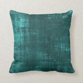 Waterverf Diep Blauwgroen Sierkussen