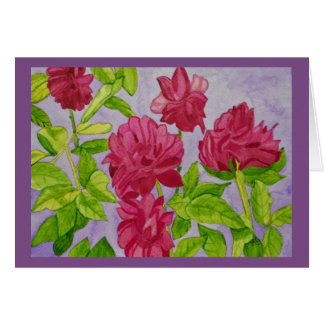 Waterverf Diepe roze rozen