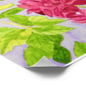 Waterverf Diepe roze rozen Poster (Hoek)