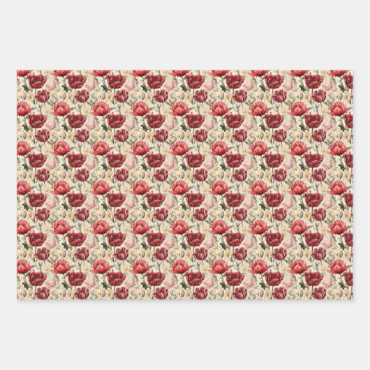 Waterverf dieprode blush tulpen Narcissus Spring Inpakpapier Vel (Voorkant 2)