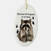 Waterverf Dier met schattige gezegden Raccoons Keramisch Ornament (Rechts)