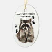 Waterverf Dier met schattige gezegden Raccoons Keramisch Ornament (Links)