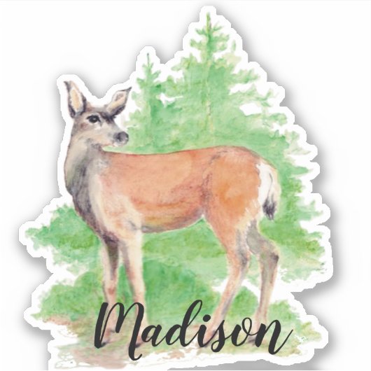 Waterverf dierbenaming sticker (Voorkant)