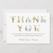 Waterverf Dieren Baby shower Dank u kaart (Voorkant)