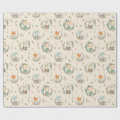 Waterverf  dieren cadeaupapier (Vlak)