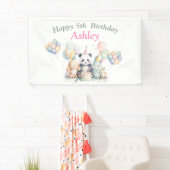 Waterverf dieren en ballon verjaardagsfeestje bann spandoek (Insitu)