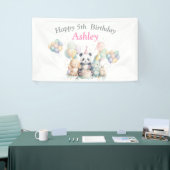 Waterverf dieren en ballon verjaardagsfeestje bann spandoek (Beurs)