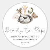 Waterverf dieren Faux modern Gold Baby shower Ronde Sticker (Voorkant)