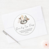 Waterverf dieren Faux modern Gold Baby shower Ronde Sticker (Envelop)