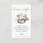 Waterverf Dieren Faux Modern Gold Diaper Raffle Informatiekaartje (Voorkant)