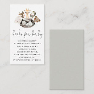 Waterverf dieren Faux moderne Gold Books voor Baby Informatiekaartje