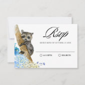 Waterverf Dieren Floral wildlife RSVP Kaartje (Voorkant)