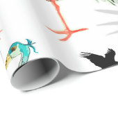 Waterverf dieren - Heron, vogels, blauw, groen Cadeaupapier (Rol Hoek)