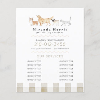 Waterverf Dieren Huisdier Oppas Hondenuitlater Zak Flyer