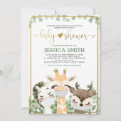 Waterverf Dieren in het Baby shower Maskers Kaart (Voorkant)