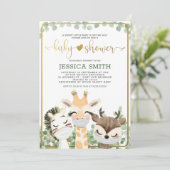 Waterverf Dieren in het Baby shower Maskers Kaart (Staand voorkant)