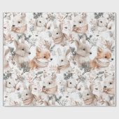 Waterverf Dieren in het Bos  Cadeaupapier (Vlak)
