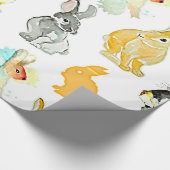 Waterverf Dieren - Konijnen, lange oorten, bunny Cadeaupapier (Hoek)