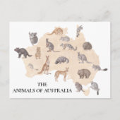 Waterverf Dieren uit Australië Briefkaart (Voorkant)