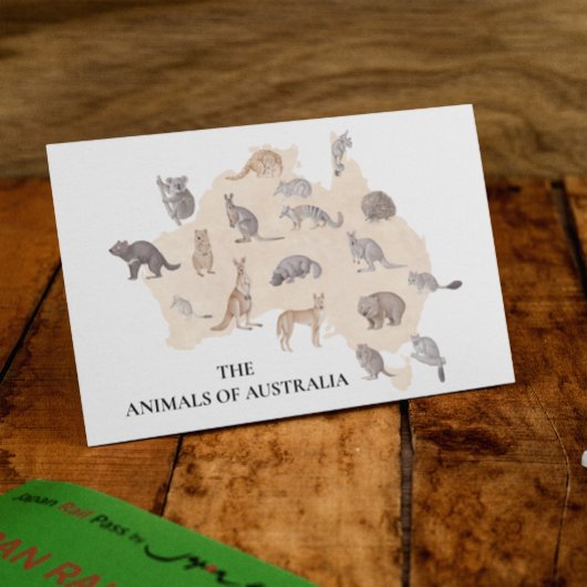 Waterverf Dieren uit Australië Briefkaart