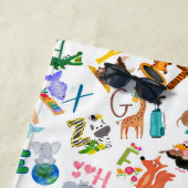 Waterverf Dierenalfabet Schattige Kinderen Strandlaken (In situ)