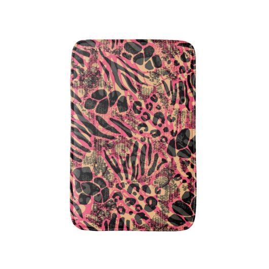 Waterverf Dierensafari Print Badmat (Voorkant Verticaal)