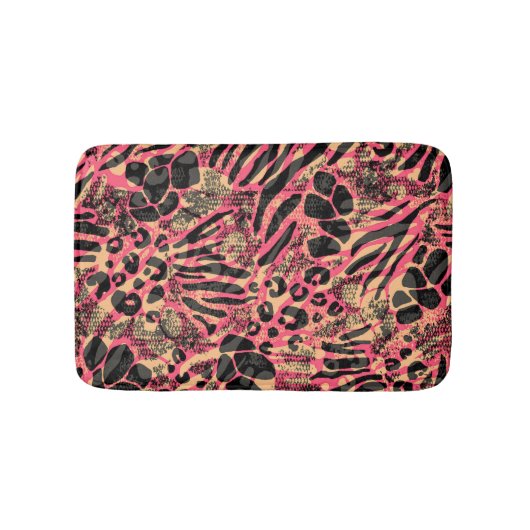 Waterverf Dierensafari Print Badmat (Voorkant)