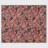 Waterverf Dierensafari Print Cadeaupapier (Vlak)