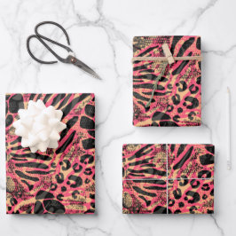 Waterverf Dierensafari Print Inpakpapier Vel