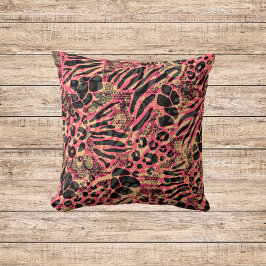 Waterverf Dierensafari Print Kussen