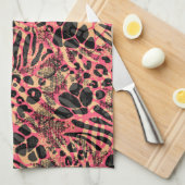 Waterverf Dierensafari Print Theedoek (Quarter Fold)