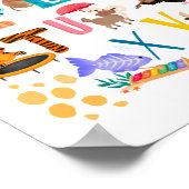 Waterverf Dierlijk Alfabet Schattig Educatief Poster (Hoek)