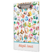 Waterverf Dierlijk alfabet Schattig, gepersonalise Klembord (Links)