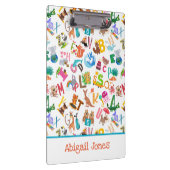 Waterverf Dierlijk alfabet Schattig, gepersonalise Klembord (Rechts)